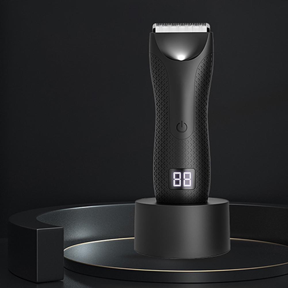 Body Hair Trimmer Rechargeable Electric Shaver Ceramic Blade Body Shaver with 2 Guide Comb Body Groomer for Fathers Day Gift