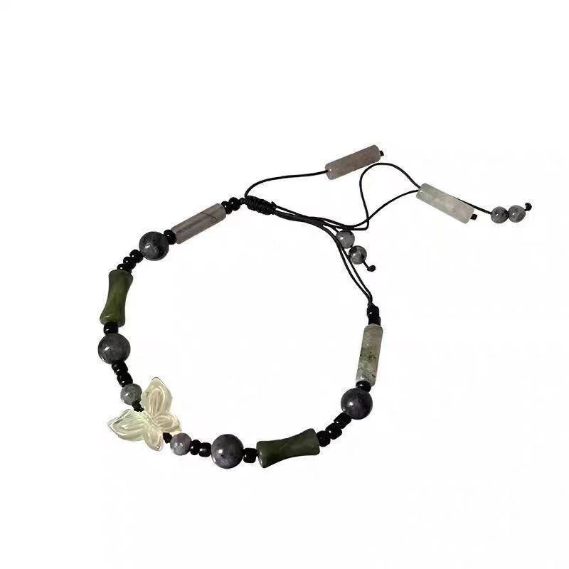 "Женский многослойный браслет из бисера": Элегантный китайский стиль, регулируемый плетеный дизайн.