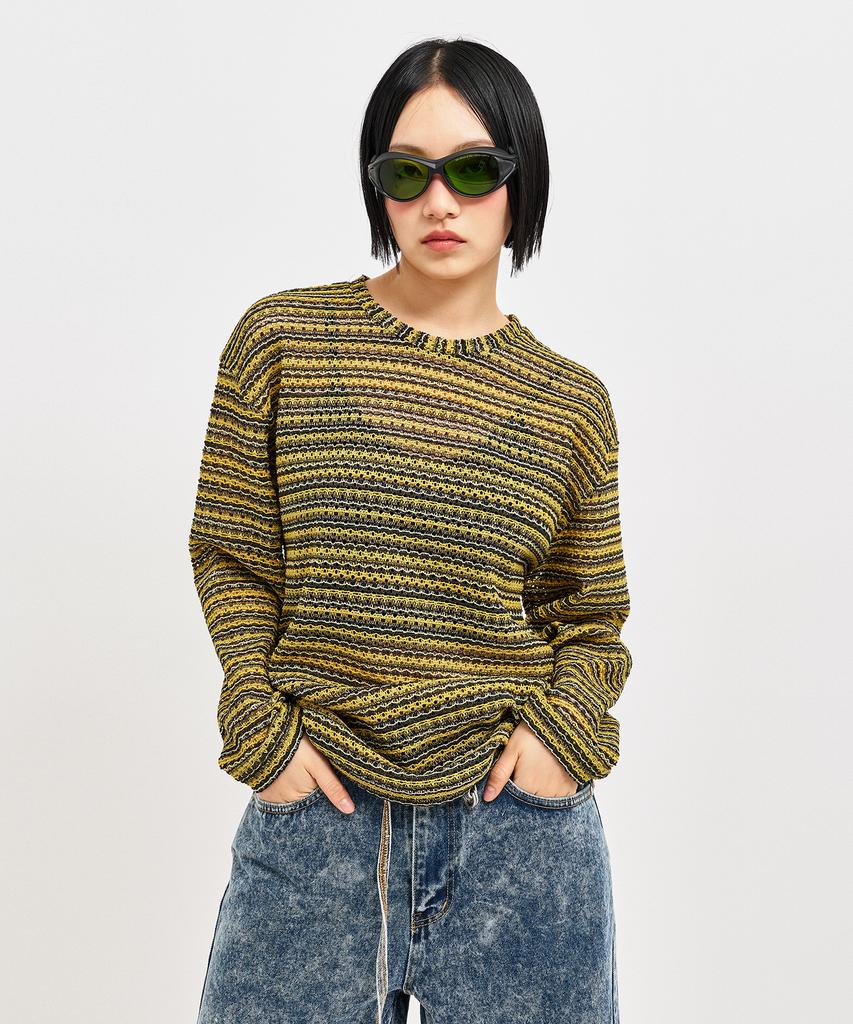 C WEAR BY THE GENIUS Прозрачный вязаный пуловер для творчества Желтый