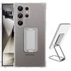 Protective Case - BOOLING - for Samsung Galaxy S24 Ultra - Transparent Silicone - Adjustable Metal Stand - Shockproof