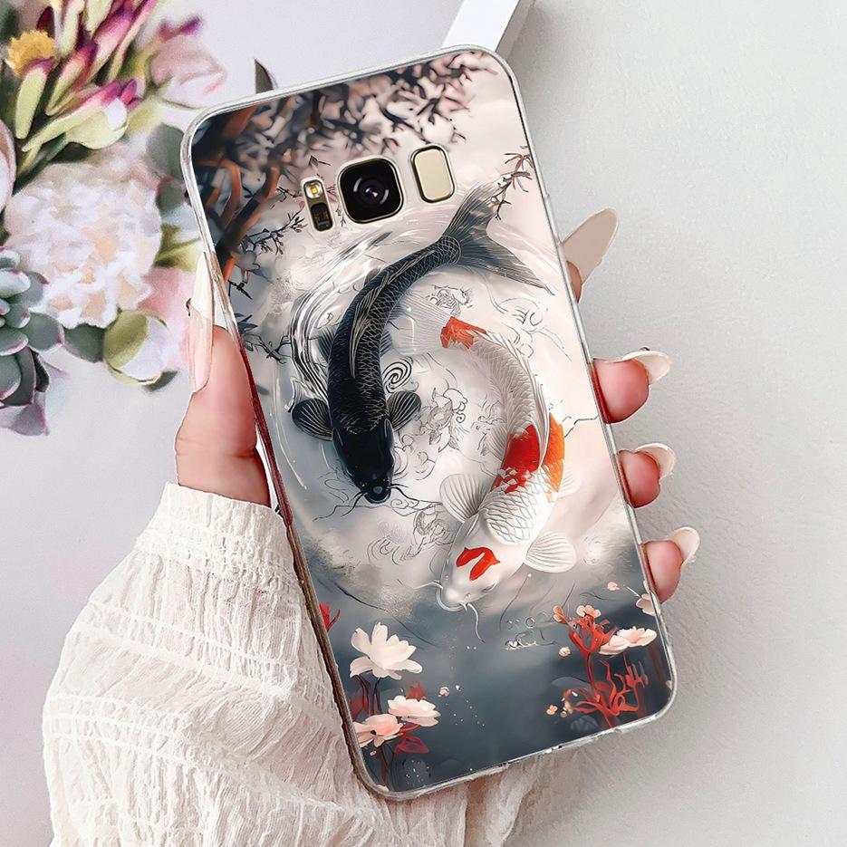 Чехол для Samsung Galaxy S8 Plus SM-G955F Роскошный чехол с рисунком цветов Мягкий тонкий чехол для телефона Для Samsung S8 S8+ GalaxyS8 Plus Чехлы