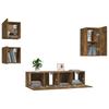 5 piece TV cabinet set smoked oak effect particleboard