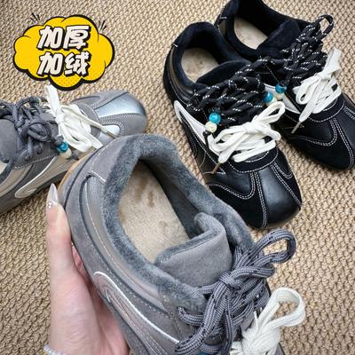 Коричневые ретро платформа немецкие тренировочные туфли женские осень 2025 новые нескользящие кроссовки для соревнований повседневные универсальные спортивные кеды на платформе