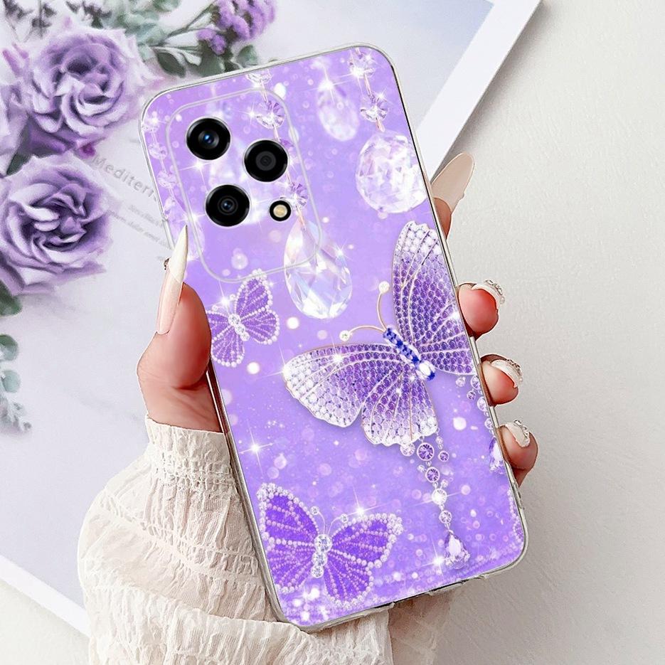For Honor 200 Lite Case Cute Love Heart Butterfly Painted Cover Clear Silicone Phone Case For Honor 200 Lite 200Lite Soft Fundas