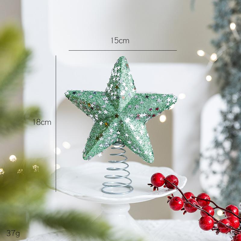 Christmas Glowing Tree Topper Five-Pointed Star Shining Lamp Xmas Colorful Topstar Ornaments Navidad Decora