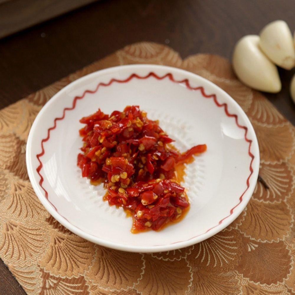 Ceramic Garlic Ginger Grater Non-Slip Garlic Shredding Plate Kitchen Tool