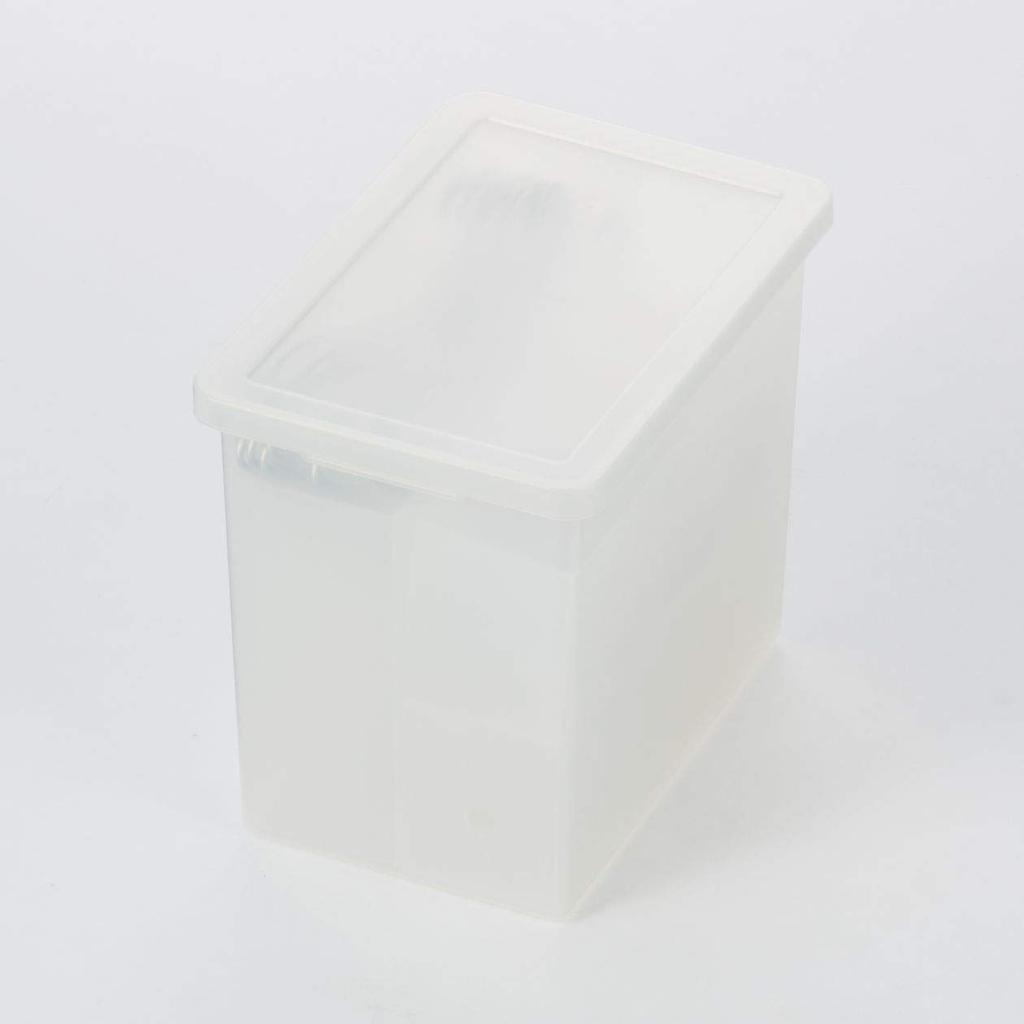 MUJI Polypropylene Storage Box x x Lid, 37.5cm (W) 25.5cm (D) 2.5cm (H), 82219432, Semi-transparent