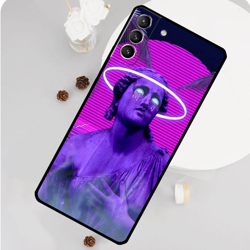 Чехол для телефона "Большая волна" в стиле ретро-киберпанк для Samsung Galaxy S26 S25 S24 S20 S21 S22 S23 Ultra S10 Plus S25 FE Funda Cover
