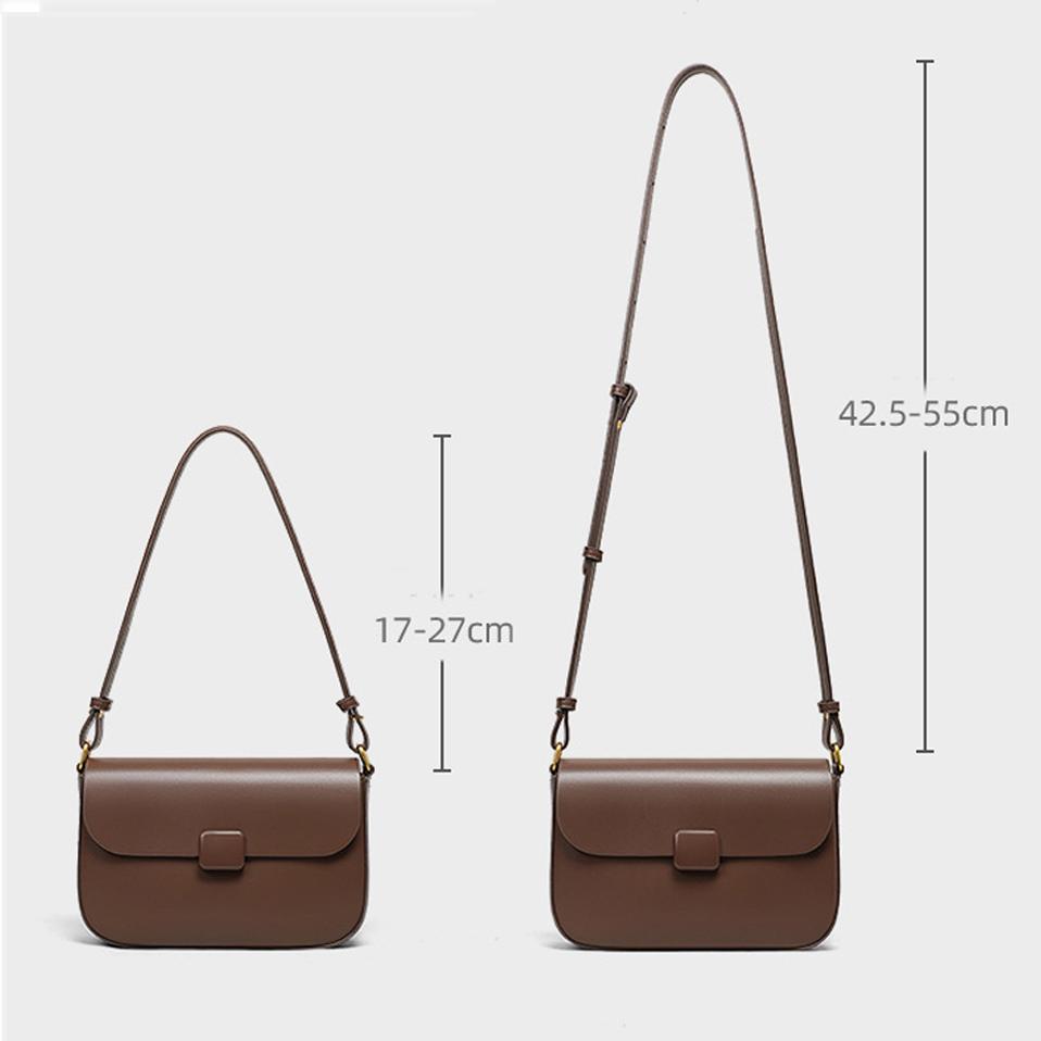 Fall Winter New Genuine Leather Bag Timeless Elegant Structured Square Bag Crossbody Underarm Shoulder for Women Ukraine Russia