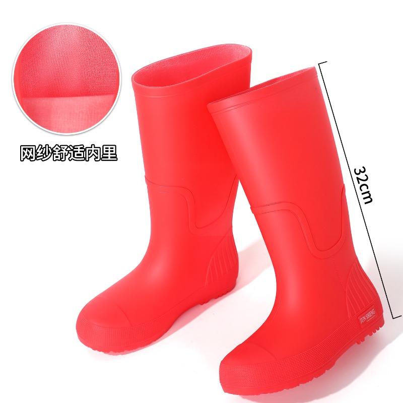 New rain shoes women's simple and fashionable long rain boots rainy weather wear-resistant non-slip waterproof adult water shoes
