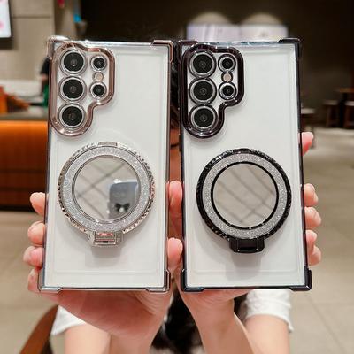 Чехол-держатель для зеркала с покрытием, мягкий силиконовый, четыре угла, воздушная подушка, противоударный, защитный чехол для Samsung Xiaomi Poco Redmi