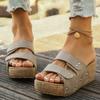 Fashion Shoes Female 2024 High Quality Open Toe Women Slippers Summer Rome Solid Outdoor Casual Platform Wedge Heel Large Size Slippers