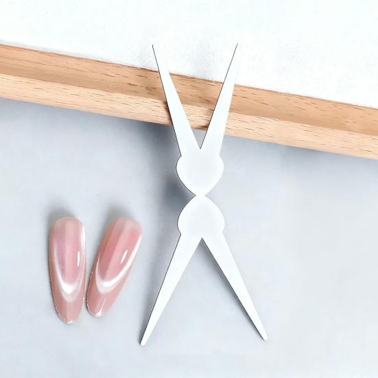 Yousheng Double-Ended French Manicure Tool with Magnet Stainless Steel Nail Art Kit for Cat Eyes Design Professional Magnetic Nail Polish Accessory