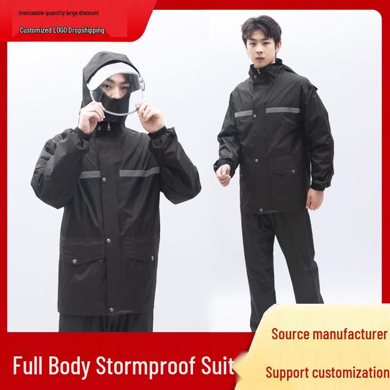 Светоотражающий комплект: дождевик и брюки для езды на электромотоцикле