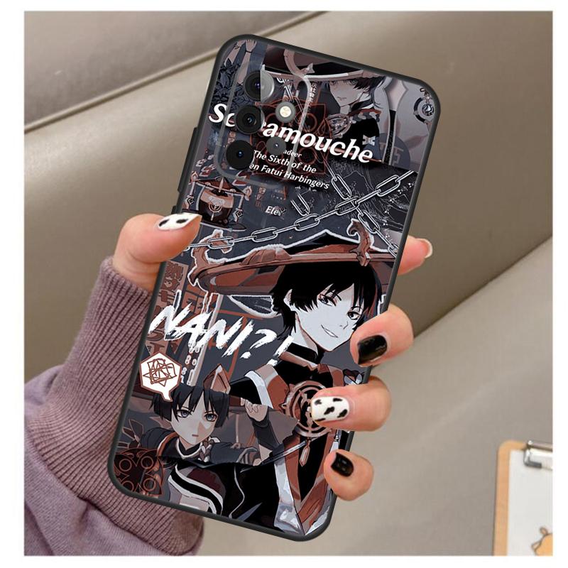 Чехол Scaramouche Genshin Impact для Samsung Galaxy A53 A33 A23 A13 A14 A24 A34 A54 A52 A32 A22 A12 A51 A71 A25 A15