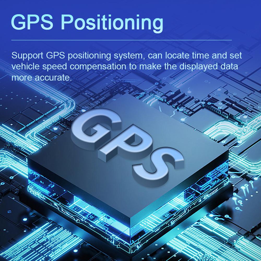 Car Wireless HUD Headup Display Solar GPS Digital Speedometer with LCD Screen Overspeed Alarm Total