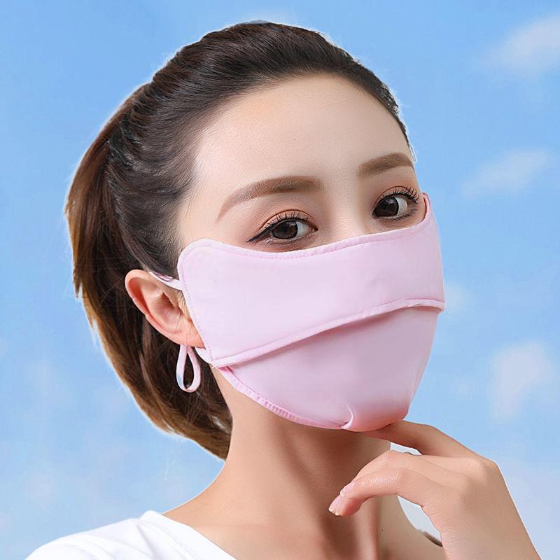 Унисекс УФ-блокирующая солнцезащитная маска Ice Silk на все лицо