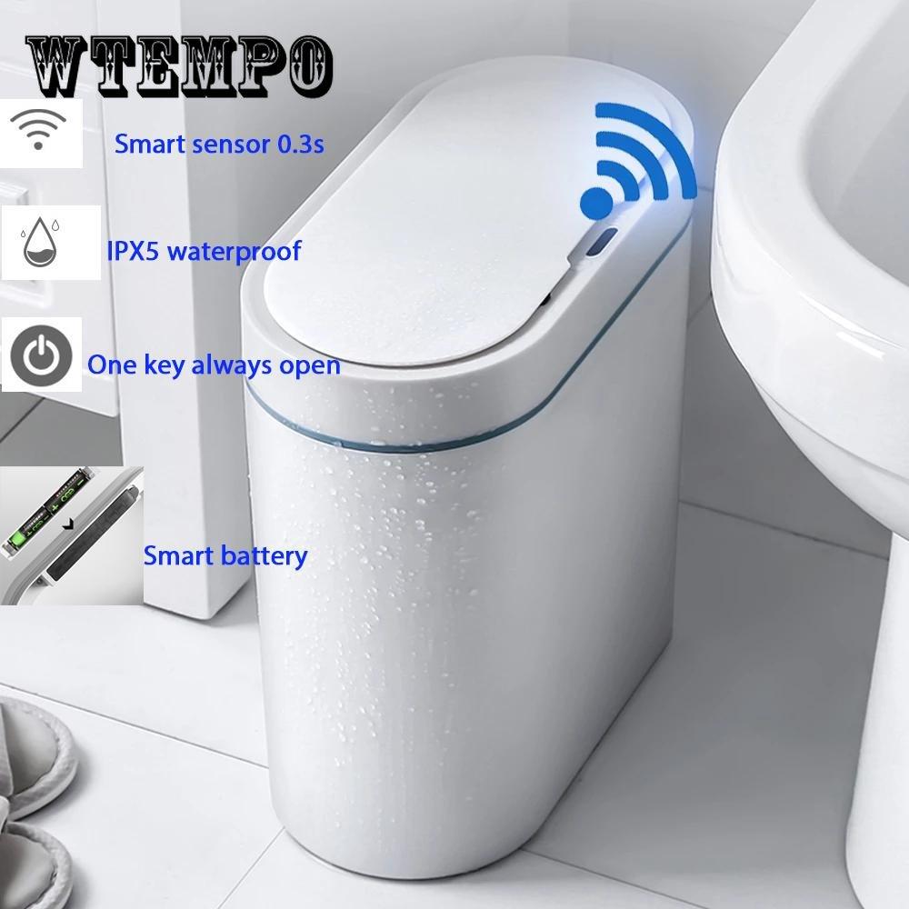 8л сенсорный мусорный бак, автоматический бытовой мусорный бак, ведро для хранения в ванной комнате, туалет, водостойкий узкий мусорный бак, кухонный мусорный бак