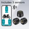 Motorcycle Car TPMS Tire Pressure Alarm Monitor Bluetooth 5.0 Apple IOS Android System Temperature Warning Sensors Tire Gauge
