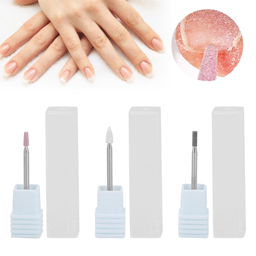 3 шт. Профессиональные фрезы для ногтей, пилка для ногтей, фрезы для удаления кутикулы с коробкой для хранения