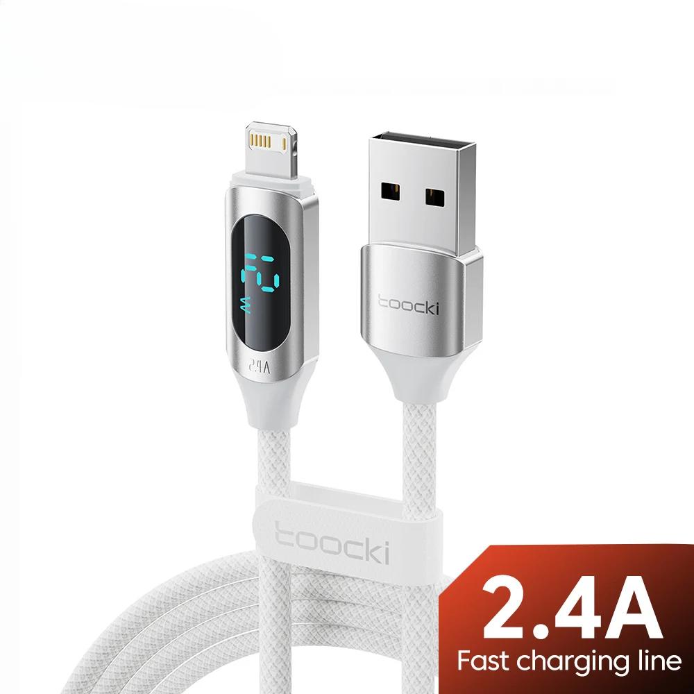 Кабель USB-iP для iPhone 14 13 Pro Max со светодиодным цифровым дисплеем 2,4 А, кабель для быстрой зарядки Apple для iPad Air Data Cord