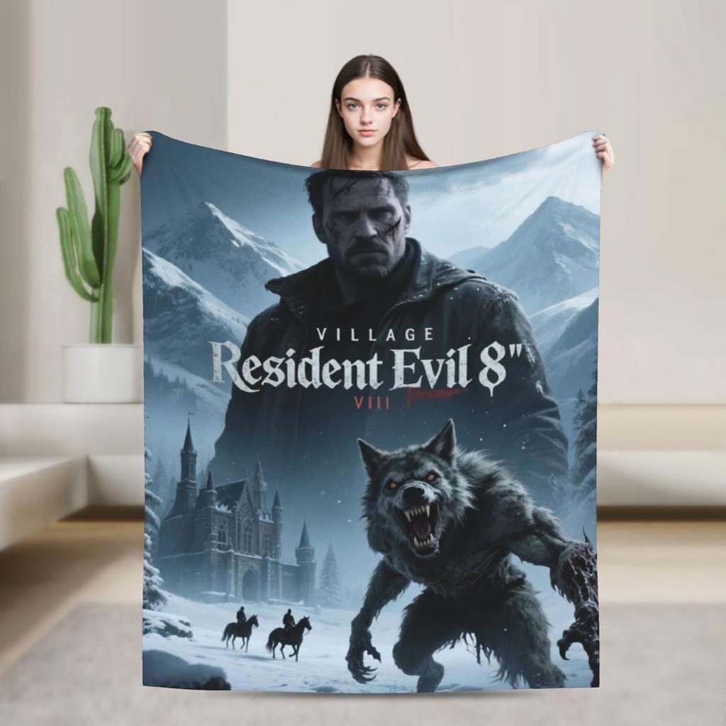 Resident Evils Village Soft Blanket  Kids Plush Throw Blanket Print Couch Chair Flannel Bedspread Sofa Bed Cover