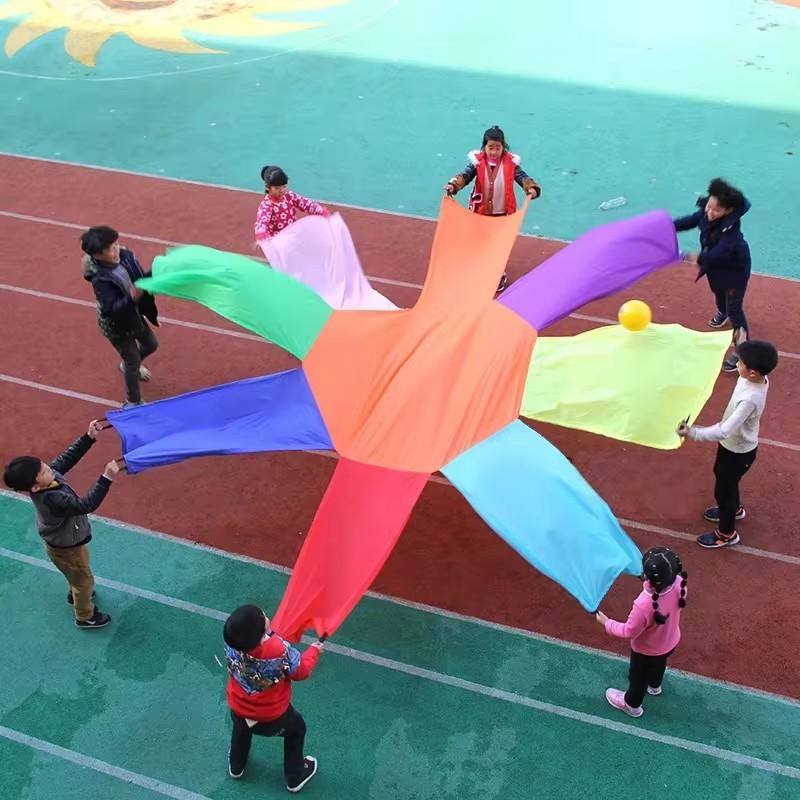 Outdoor Play Toys For Kids Big Rainbow Parachute Physical Training Toy Sport Game Tents Plaything Umbrella Octagonal