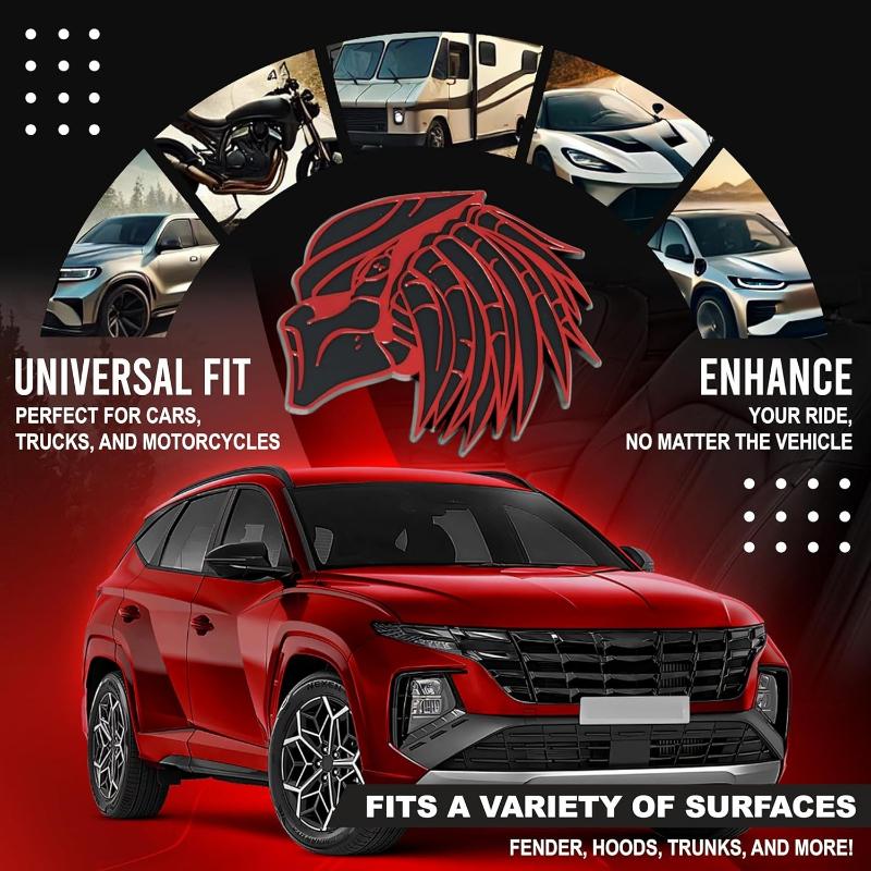 Predator Emblem, Custom 3D Exterior Automotive Accessories, Universal Fit for Car, Truck, SUV (Set of 2) (Red)