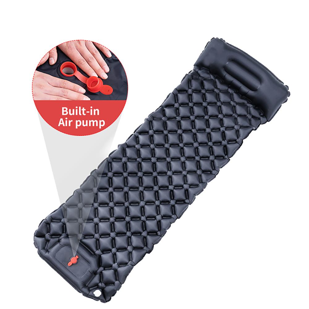 Надувной коврик для сна на открытом воздухе, надувной матрас для кемпинга, встроенный насос, сверхлегкий дорожный коврик на воздушной подушке с подголовником для путешествий, пешего туризма