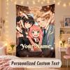 Custom Personalized Tapestry,Spy × Family Print Custom Name Text Wall Art Hanging for Bedroom