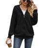 Ladies Casual Solid Breathable Jacket Long Sleeve Loose Zipper Lightweight Jacket with Pockets Loose Soft Fashion Hooded Sweatshirt Coat for Women
