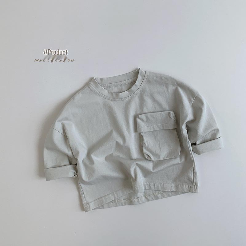Kids' Autumn Long-Sleeve Cotton T-Shirt - Versatile Korean Style for Boys & Girls