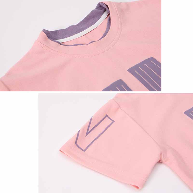 Summer Girls'  T-Shirts Sets Outfit Kids Short Sleeve Tops+Shorts 2Pcs Children Clothes Teen Loose Casual Suits Sporty Outfits