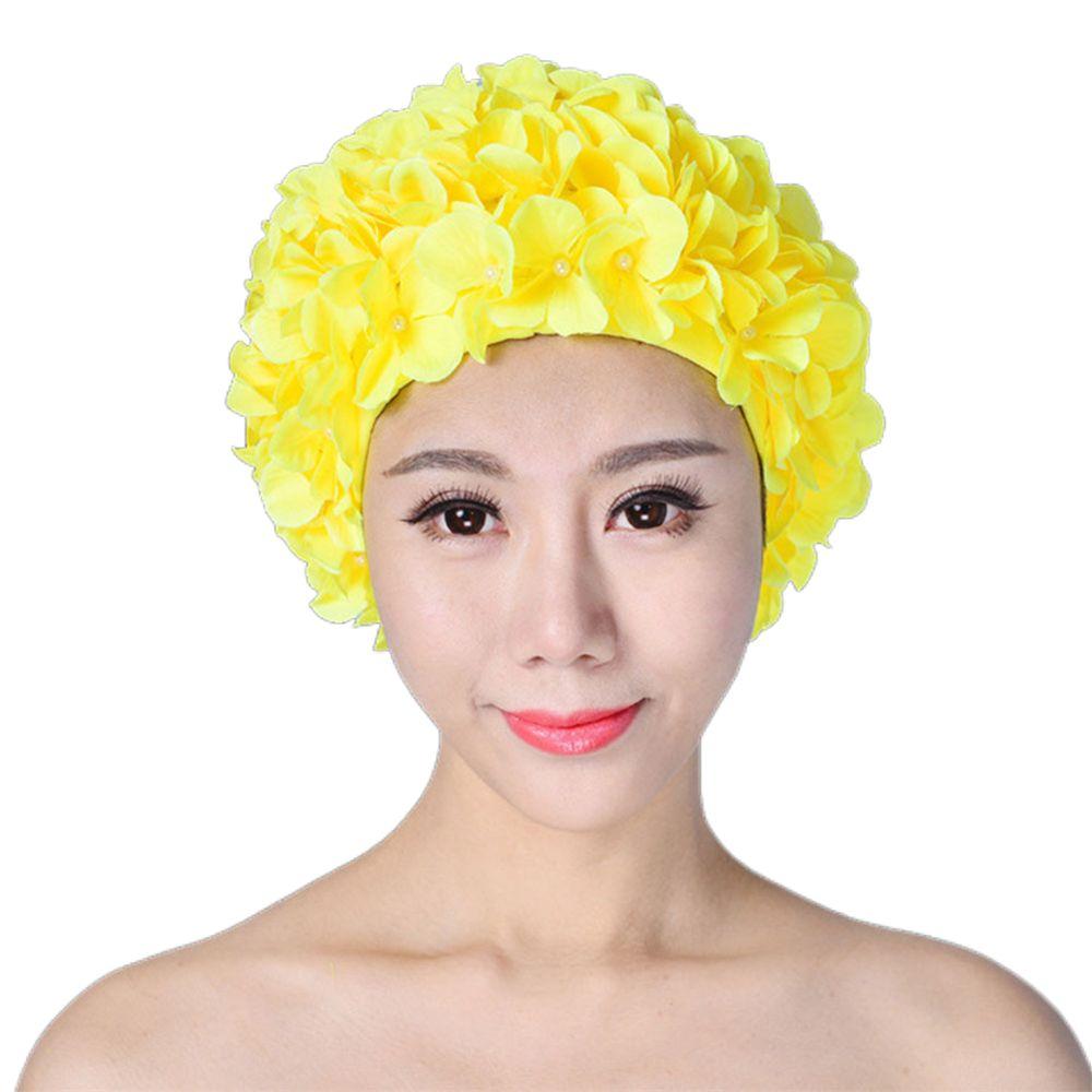 Длинные волосы Свободный размер Винтажный стиль Пляжная шапочка для плавания Шапочка для плавания Цветочная шапочка для плавания Шапочка для плавания