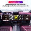 Tire Pressure Tester Car Tire Pressure Monitoring System 4 TPMS Sensors Digital Display Auto Security Solar TPMS Universal TPMS