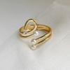 Gold Pearl Geometric Bracelet Metal Curtain Buckle Punk Wide Cuff Bangles  Girls