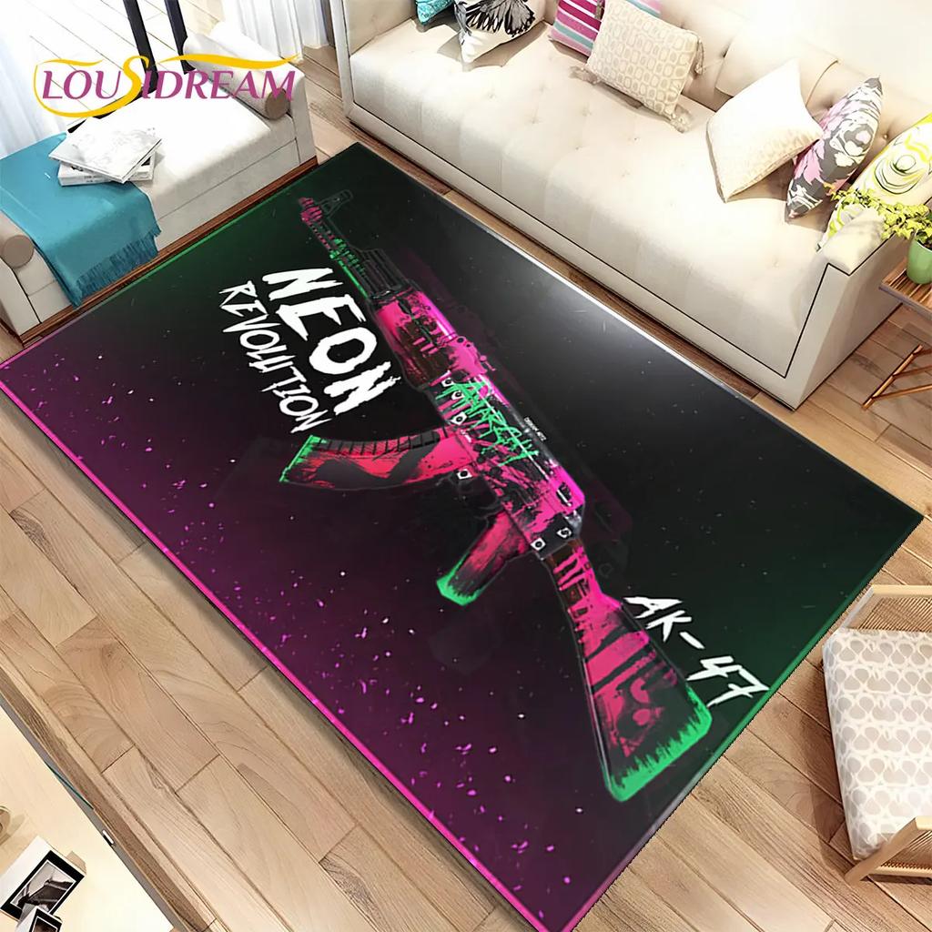 3D штурмовая винтовка, пистолет, пистолет CS M4 AK USP, игровой коврик, ковер для дома, гостиной, спальни, дивана, коврик для двери, декор, нескользящий напольный коврик