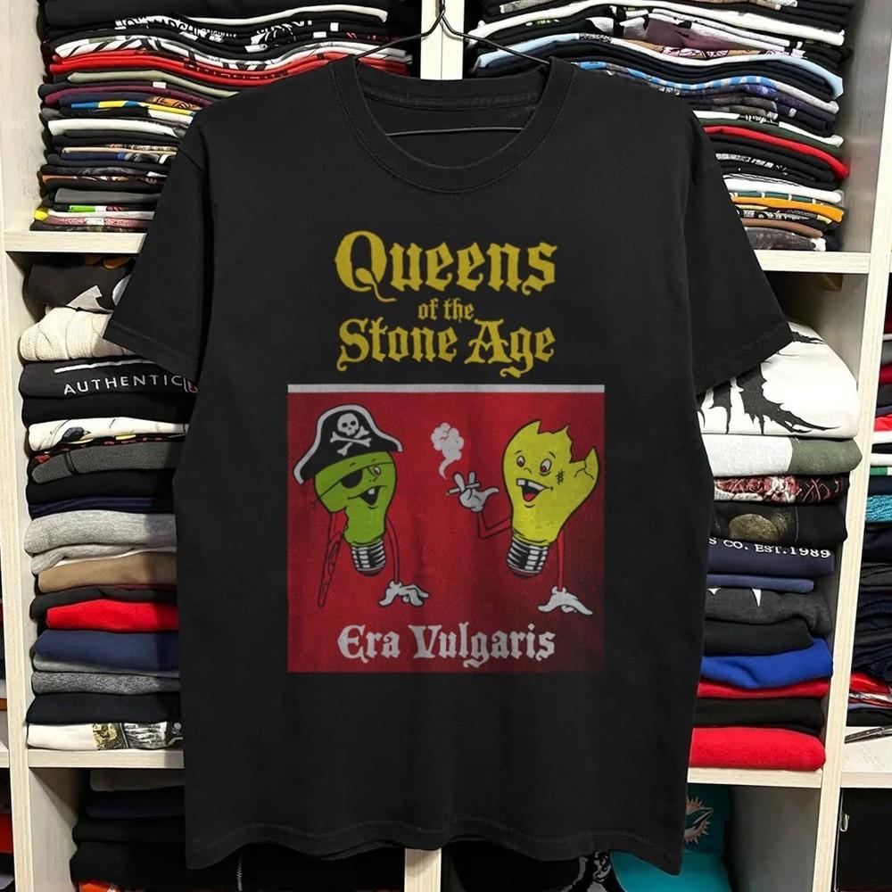 Queens Of The Stone Age Era Vulgaris Black Cotton Tshirt Size S5XL Unisex T-Shirt