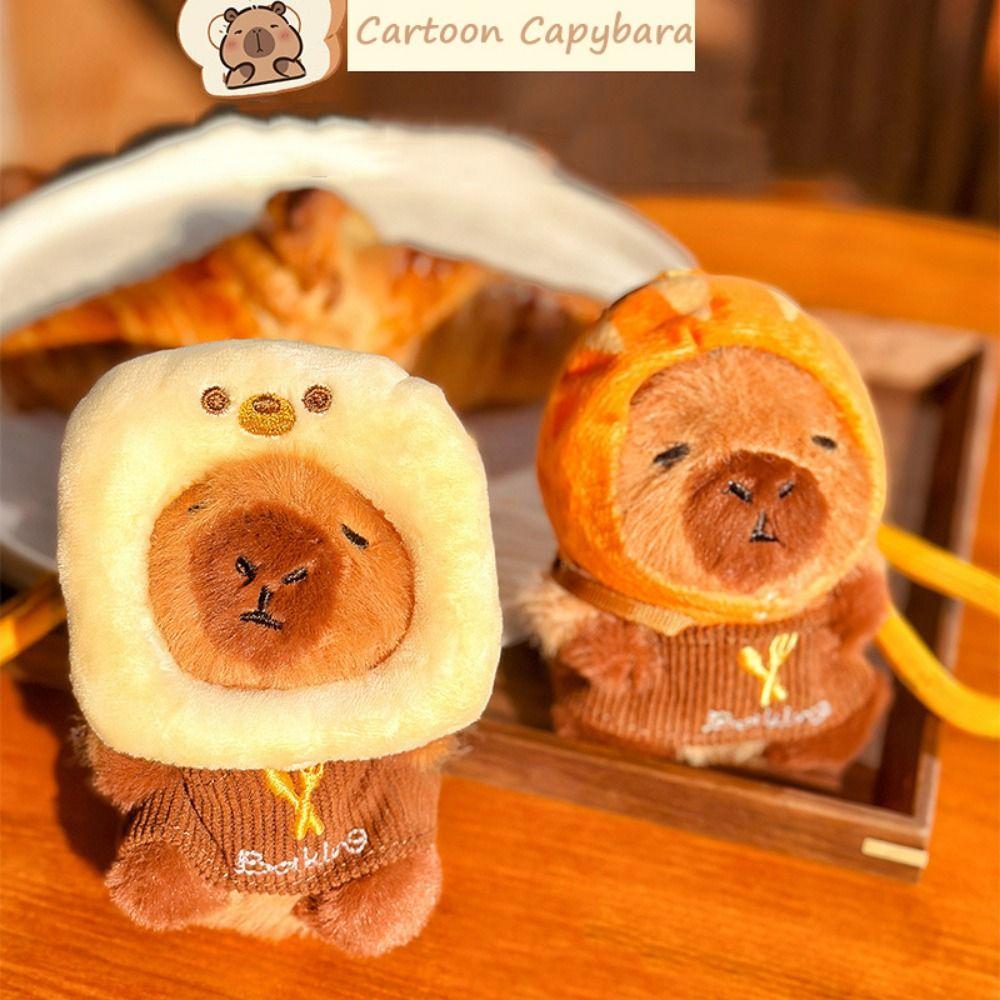 Хлеб Капибара Капибара плюшевая подвеска животное кукла сумка декор брелок для ключей автомобиля школьный рюкзак