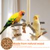 Wooden Bird Stand Perch Toy 360° Rotatable Parrot Exercise Standing Perch with Chew Toy Bird Cage Accessories for Pets Parrots