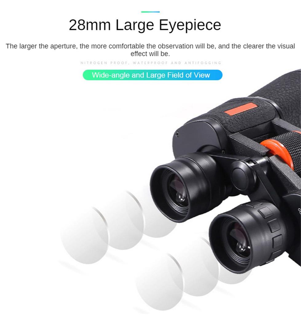 20x50 Hd портативный противоскользящий 20x бинокулярный телескоп Bak4 Fmc оптика бинокль при слабом освещении ночного видения для охоты, кемпинга, путешествий