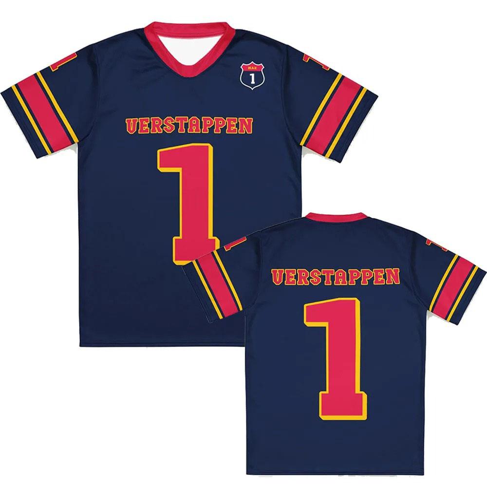 Макс Номер 1 Ферстаппен Футболки с коротким рукавом Унисекс Уличная одежда 3D-печать Футболка Повседневная Свободная с круглым вырезом Одежда