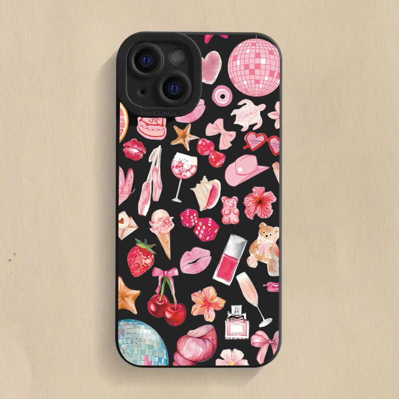 Чехол с блестящим хрустальным шаром и розовым бантом в виде вишневого узора для Redmi Note 14 13 12 11 Pro Plus 5G 12S 11S 10S Redmi 13C 14C