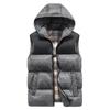 Autumn and Winter Men's Casual Vest, Thickened Warm Shoulder, Middle-aged Outdoor Waterproof and Windproof, Detachable Hat Vest, Color Blocked Vest