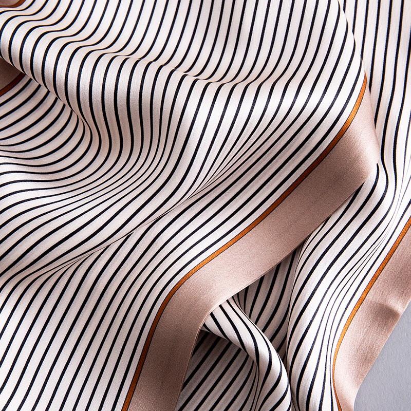 Hengyuanxiang Double-Layer Mulberry Silk Striped Neckerchief