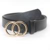"European & American Retro Women's Double Round Buckle Belt for Fashion Jeans"