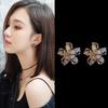925 Silver Needle Korean Fashion Crystal Flower Earrings For Women Jewelry Trending New Luxury Zircon Flowers Stud Earrings