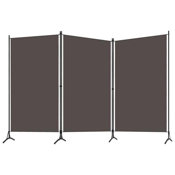 VidaXL Room Divider 3 Panels, 260x180 Cm, Polyester Fabric & Iron Structure, Anthracite, Foldable Privacy Screen, 320733
