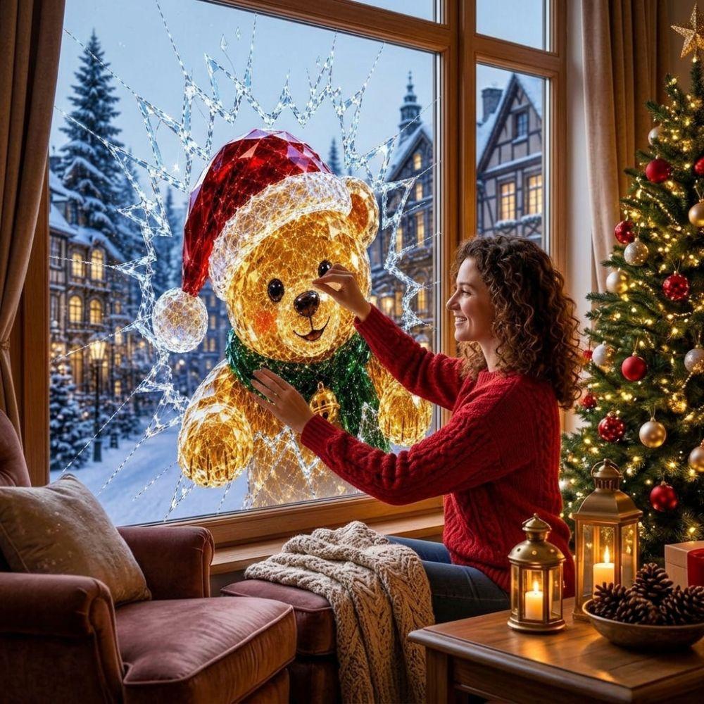 Static Cling Santa Claus Window Sticker PVC Break Window Decor Sticker Glass Doors