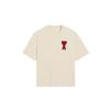 Beige T-shirt Red Heart Patch Ami De Coeur Cotton